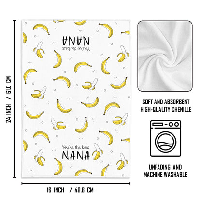 WFSM Nana Gifts Kitchen Towels - Gifts for Nana Kitchen Towels, Banana Gift Hand Towels, Gift for Nana from Grandkids Tea Towel, Nana Gifts for Mothers Day, 16×24 Inches