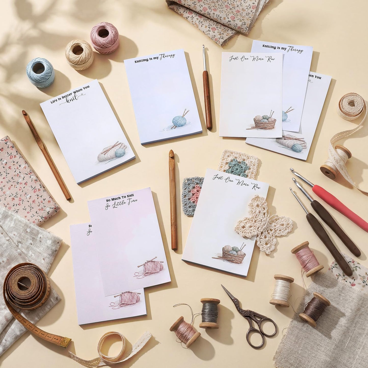 Tinlade 200 Sheet 4 Styles Knitting Gifts to Do List Notepad Gift Knitting Enthusiast Checklist Handy Birthday Appreciation Supplies for Women Crafters Mother Teacher Memos Reminders Supply, 4'' x 6''