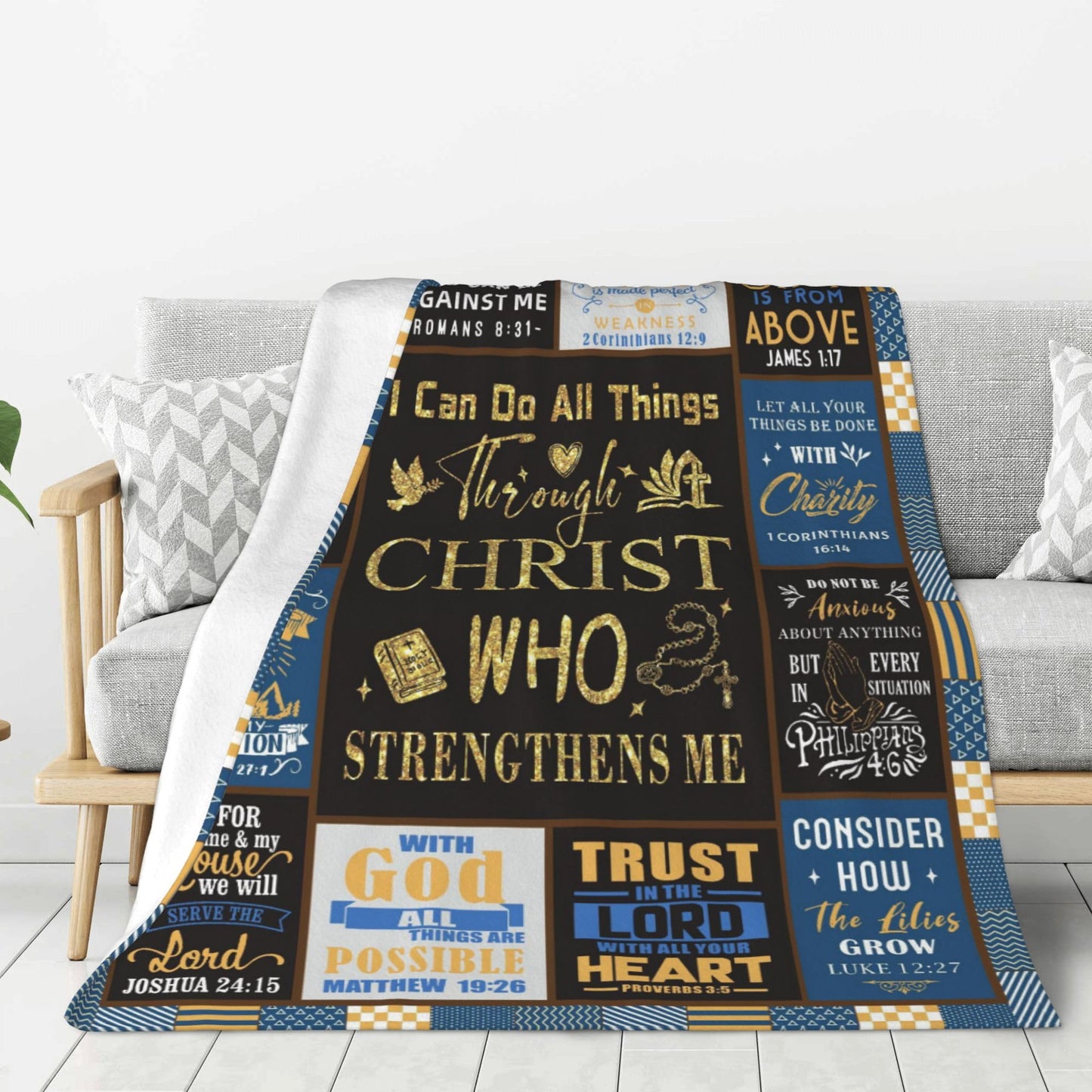 Christian Gifts for Men, Christian Gifts, Baptism Gifts for Boys, Religious Gifts for Men, Confirmation Gifts for Teenage Boys, Bible Catholic Gifts Blanket 60"X50"
