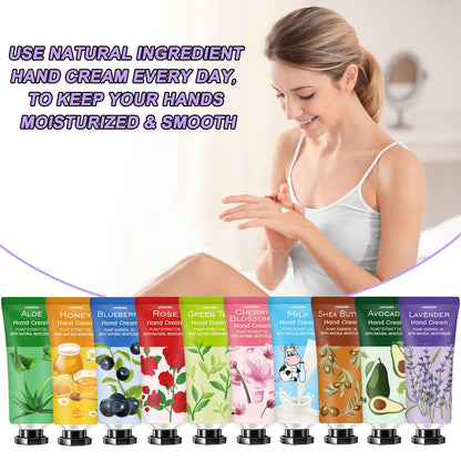 38 Pack Hand Cream Gifts Set,Mothers Day Gifts,Thank You Gifts,Nurses Week Gifts,Bridesmaid Gifts,Gifts for Women,Natural Plant Fragrance Hand Lotion Travel Size Mini Hand Cream for Dry Cracked Hands