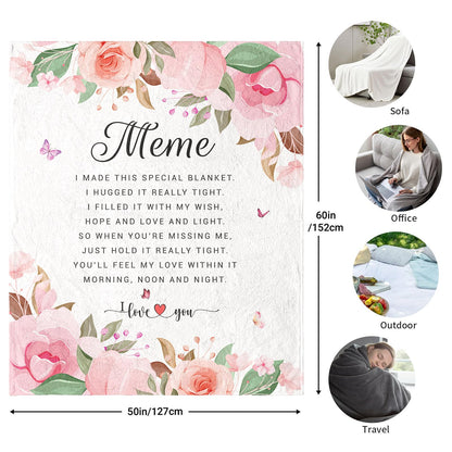 Mothers Day Meme Gifts, Meme Birthday Gift for Grandma, Grandma Birthday Present, Grandmother Present from Grandkids, Grandmother Throw Blanket 60" X 50"