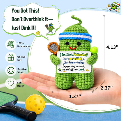 Pickleball Gifts for Women Men - Funny Crochet Pickle Ball Accessories Gift Inspirational Positive Support Stress Relief Cheer for Friend Coworker College Student Fathers Day Birthday