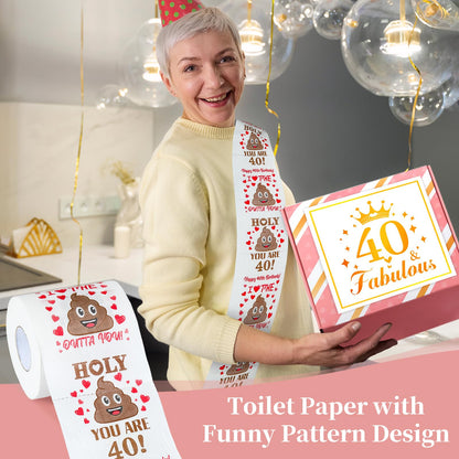 Pradnel 40th Birthday Gifts Women Funny 40 Year Old Birthday Gifts for Women 40 and Fabulous Decorations 40th Bday Gift Ideas for Woman 40s Her Best Friend - Coffee Mug Card Makeup Bag Toilet Paper