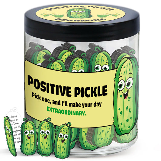 DEARMINE 60 Positive Pickle Cards Jar, Graduation Gifts, Mothers Day Birthday Gifts for Mom, Women, Coworkers, Adults, Teachers, Friends, Teen Boys, Teen Girl Gifts Trendy Stuff