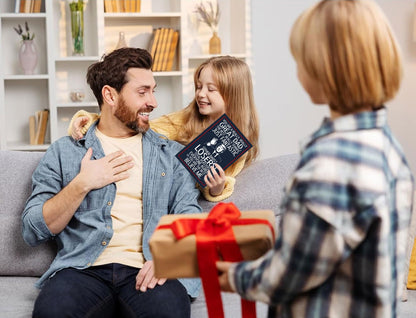 BETHEGIFT Funny Fathers Day Gift Card for Dad from Daughter, Son, Kids - Hilarious Gift for Husband from Wife - Humorous Father's Day Greeting Card, Birthday, 300gsm Premium Quality
