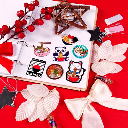 BulbaCraft Ramen Stickers for Water Bottle and Laptop - Foodie Party Supplies & Decorations, Waterproof Vinyl Noodle Decals, Cute Ramen Stickers Laptop Decals, Gifts for Women & Men