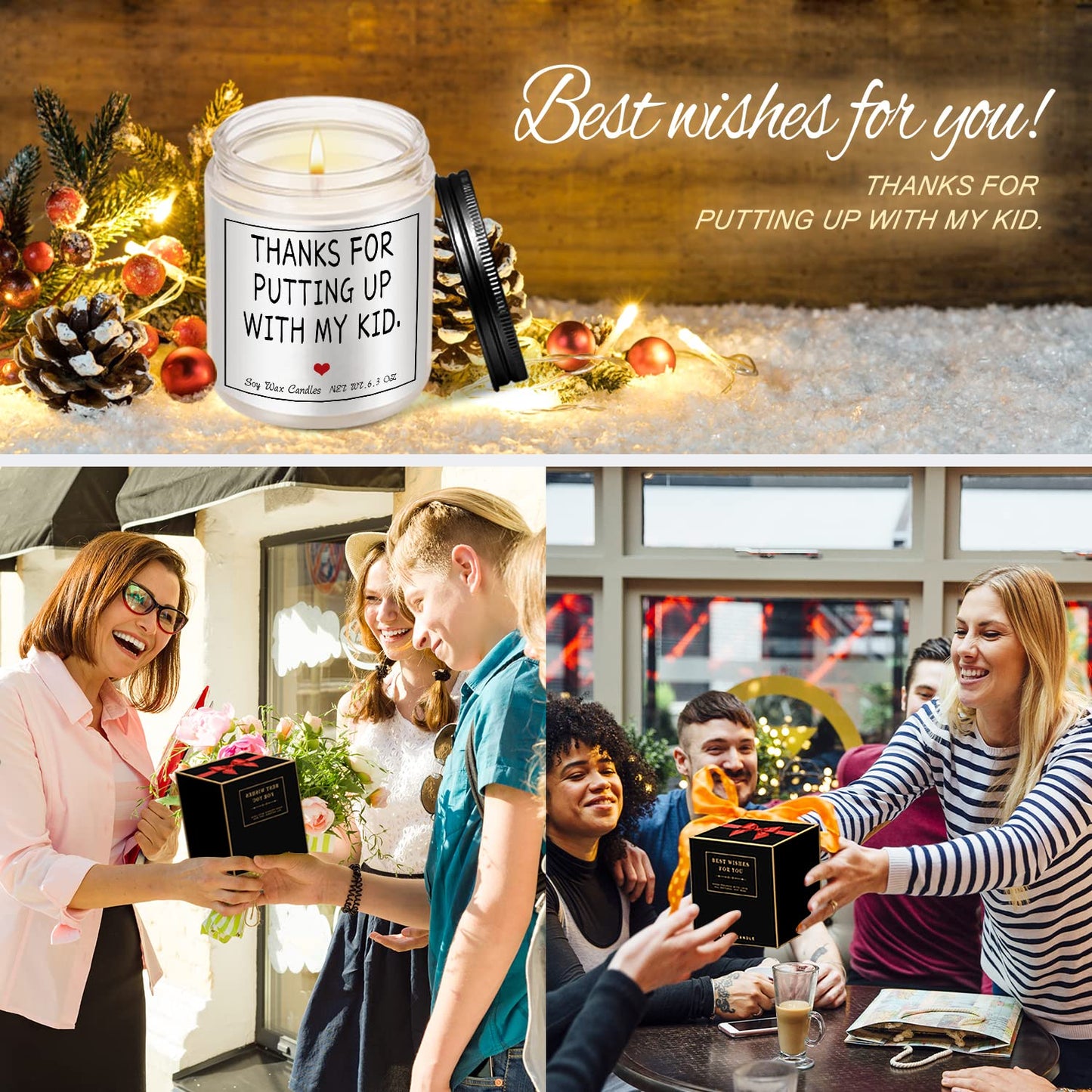 Teacher Appreciation Gifts Thank You Teacher Gifts for Women & Men Candles Present for Retired Teachers Idea for Graduation,Back to School