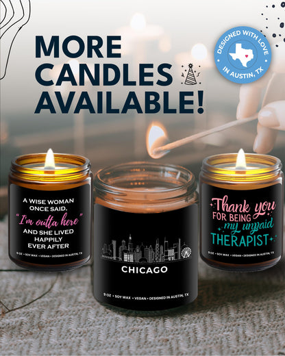 Chicago Candle, Chicago Souvenirs Gifts for Women & Men, Unique City Themed Candles for New Home, Best Sentimental Souvenir Gifts Ideas Moving Away, Home Sick, Birthday, Christmas, Gift-Ready
