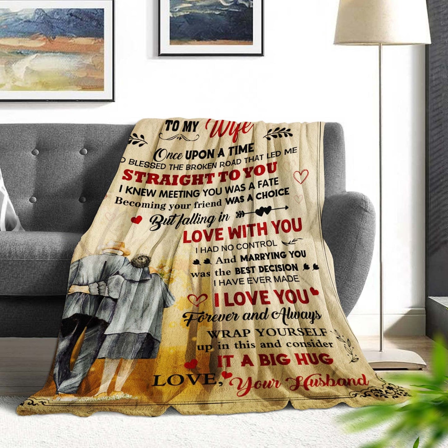 Mother's Day Wife Gift from Husband - Gift for My Wife Mothers Day - Wedding Anniversary Romantic Gift for Women Her - Gifts for Wifes Birthday - to My Wifes Throw Blanket 60 x 50 inch