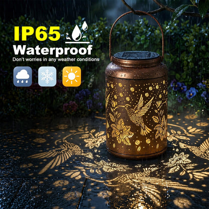 Birthday Day Gifts for Women, Garden Decor Hummingbird Solar Lanterns Outdoor Waterproof, Mothers Day Gifts for Mom Grandma, Hanging Solar Lights Outside Gardening Gifts