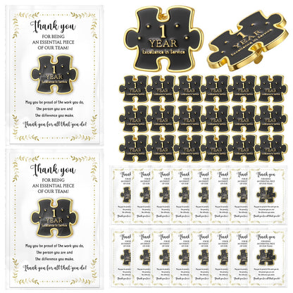 20 Set Year of Service Pin Employee Appreciation Gifts Bulk Excellence Award Lapel Pin with Cards Thank You Pins for Coworker Staff Teacher Team Volunteers