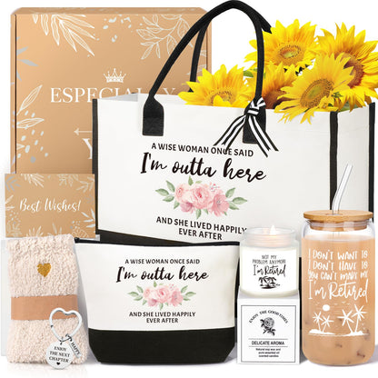 iAOVUEBY Retirement Gifts for Woman 2026, Best Cool Retirement Gifts for Women Coworker Teacher Nurses Boss Friends Mom Grandma Retirees Gift Basket, Happy Retire Gift Idea