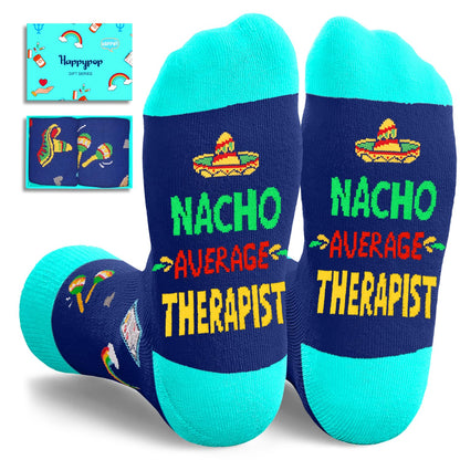 HAPPYPOP Nurse Gifts for Men Women - Nacho Average Doctor CNA EMT RN VET TECH Dentists Socks