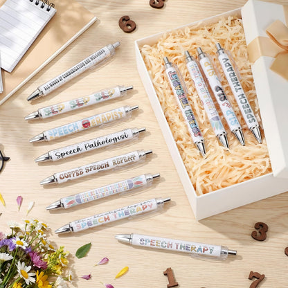 Motipuns 12 Pcs Speech Language Pathologist Gifts SLP Ballpoint Pens Speech Therapist Appreciation Gift SLP Birthday Party Favors Thank You Bulk Pens for Women Medical Staff Office Holiday Supplies