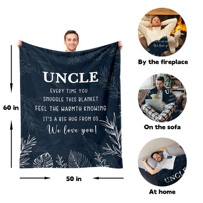 Uncle Gifts - Best Uncle Blanket for Fathers Day, Birthday, Christmas & Thanksgiving - 50" x 60"