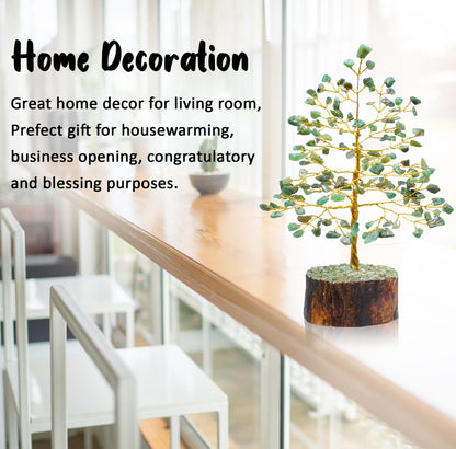 Crocon® Green Aventurine Healing Crystal Tree Bonsai, Desk Decor for Women Room & Office Decor Spiritual Gift Meditation Crystals for Home Decor Cute House Warming Gifts for Women Mom Birthday 7-8"