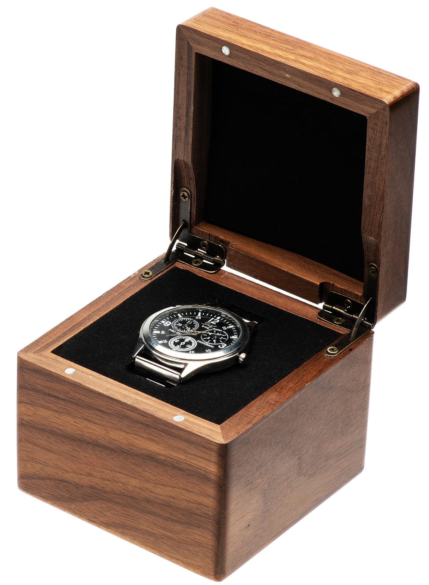 Single Walnut Wooden Watch Box Watch Storage Travel Case Organizer for Men and Women Wristwatch Display Box Holder