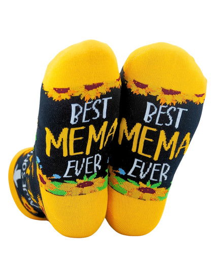 InnoBeta Mema Gifts, Mothers Day Gifts for Mema, One Size Crew Socks on Mother's Day, Christmas, Birthday
