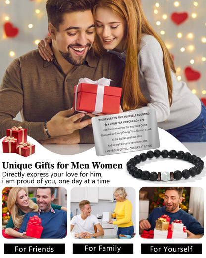 Sobriety Gifts for Men Women Sober Anniversary Month & Year NA Recovery Addiction Gifts Alcoholics Anonymous Milestone AA Cards Beaded Bracelets Valentines Day Easter Christmas Gifts for Him