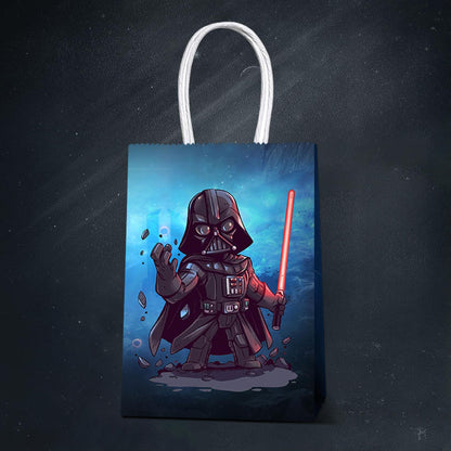 BILITOK The Inspired Party Favor Bags - 16 Pack Galactic Adventure Gift Bags for Birthday Decorations & Supplies (Black)