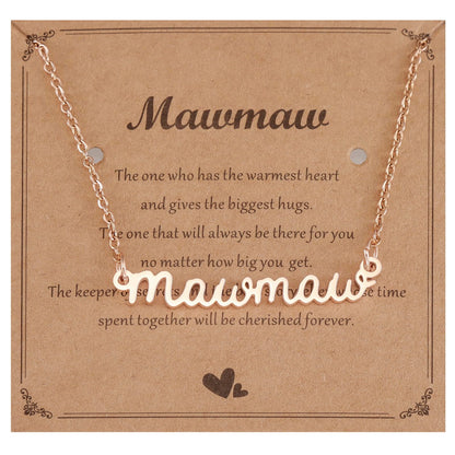 Mawmaw Gifts Necklace for Women Grandma Birthday Wedding Ideas Best Mawmaw Necklace