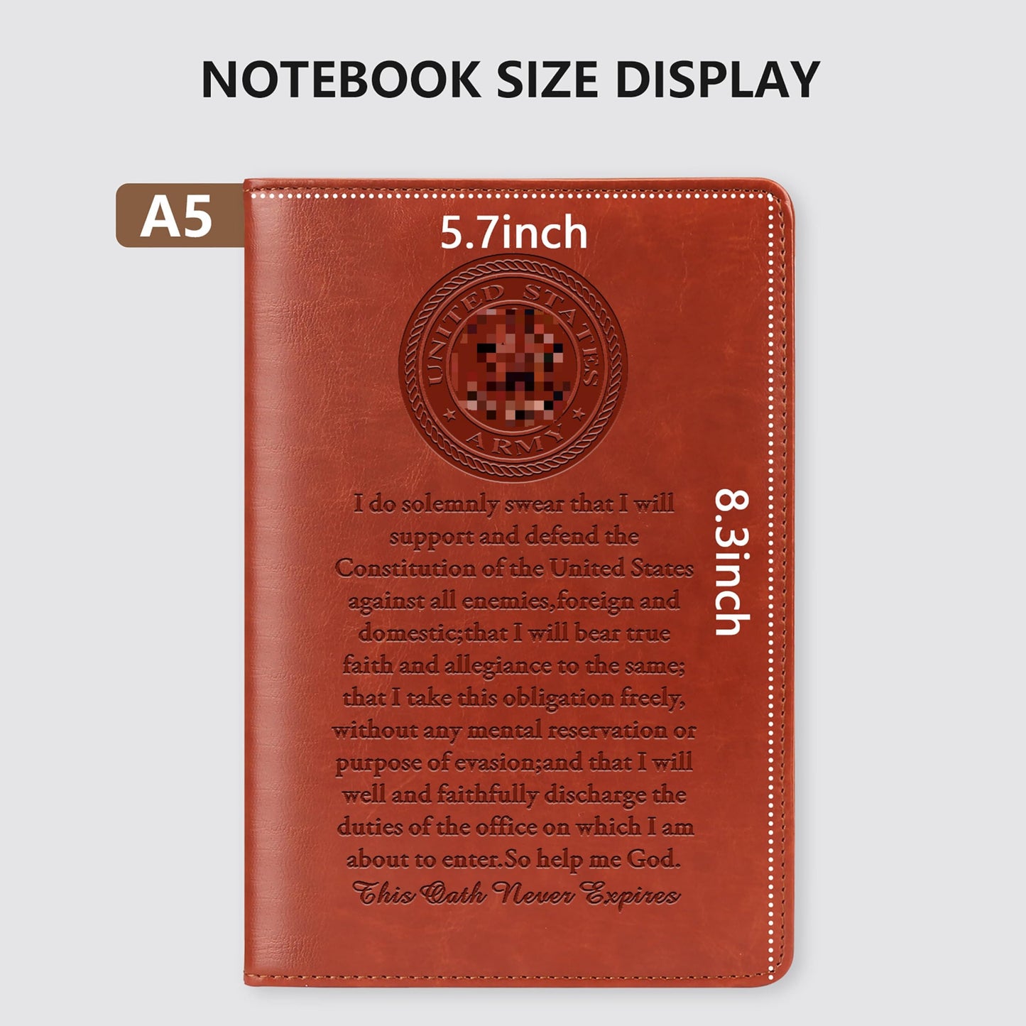 JOHSBYD A-rmy Gifts for Men A-rmy Leather Journal Notebook Military Deployment Gifts Army Graduation Gifts Retired Veteran Gift Military Gifts for Veteran Soldiers (Army-Journal)