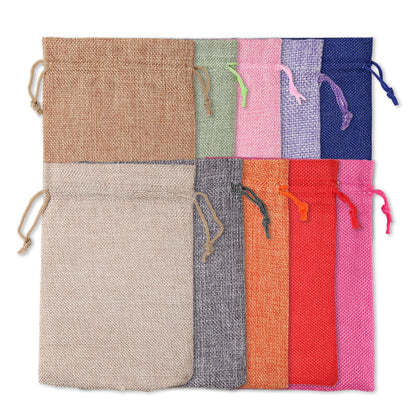 10 Pcs 5x7 inch Colorful Burlap Gift Bags with Drawstring, Multi-Purpose for Gifts Wrapping, Wedding Party Favor, Jewelry Pouches, Holidays DIY Craft Bags