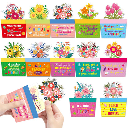Fancy Land 12 Pcs Teacher Appreciation Gift Card Holders Money Card Sleeves Teacher Appreciation Gifts in Bulk for End of School Year Graduation