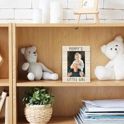 Poppy Gifts Picture Frame 4x6, Poppy Wooden Picture Frame, Christmas Fathers Day Birthday Gifts for Poppys from Granddaughter, Poppy's Little Girl Decorative Photo Frames for Desk Decor