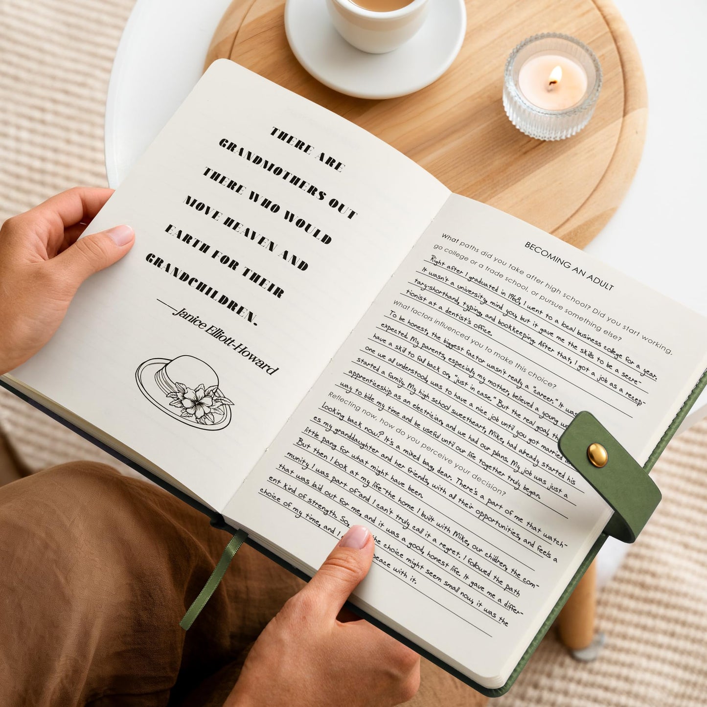 YDCUV Great Grandma I Want to Know Your Life Story Leather Journal (Hardcover) - Birthday Gifts for Great Grandma - Guided Journal to Share Her Life Story - Ideal Gifts for Mothers Day from Grandkids