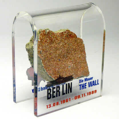 Original Piece of the Berlin Wall - Authentic Souvenir from the Real Wall in Germany Mounted in Acrylic Display (Small (2"X2"), Divided City)