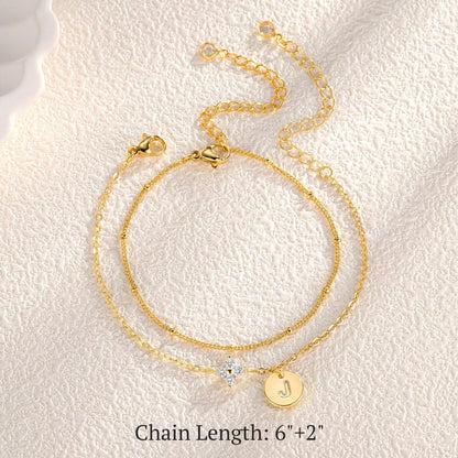 M MOOHAM Initial Bracelets for Women Gifts - Dainty Four Leaf Clover Bracelet for Women Trendy Personalized Initial Bracelet for Teen Girls Jewelry Gifts