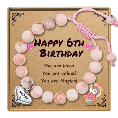 Sereney Birthday Gifts for Girls, Beaded Bracelets as 1/2 1 2 3 4 5 6 7 8 9 10 11 12 13 14 15 16 Year Old Birthday Gift, Adjustable Cross/Pearl Bracelet as Happy Birthday Gifts for Daughter