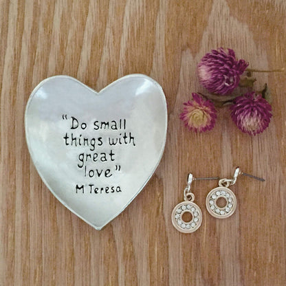 Basic Spirit Do Small Things Pewter Trinket Dish Ring Bowl Gift Box