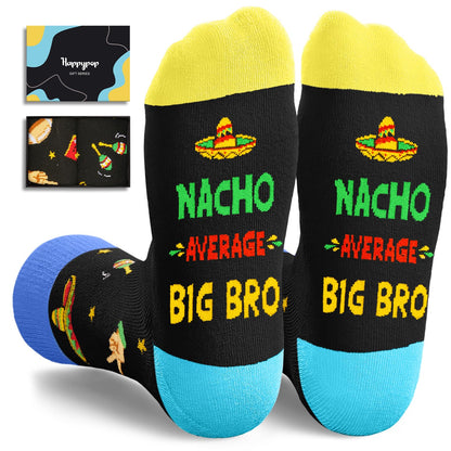HAPPYPOP Novelty Family Gifts - Gifts for Big Bro Dad Uncle, Funny Socks for Him