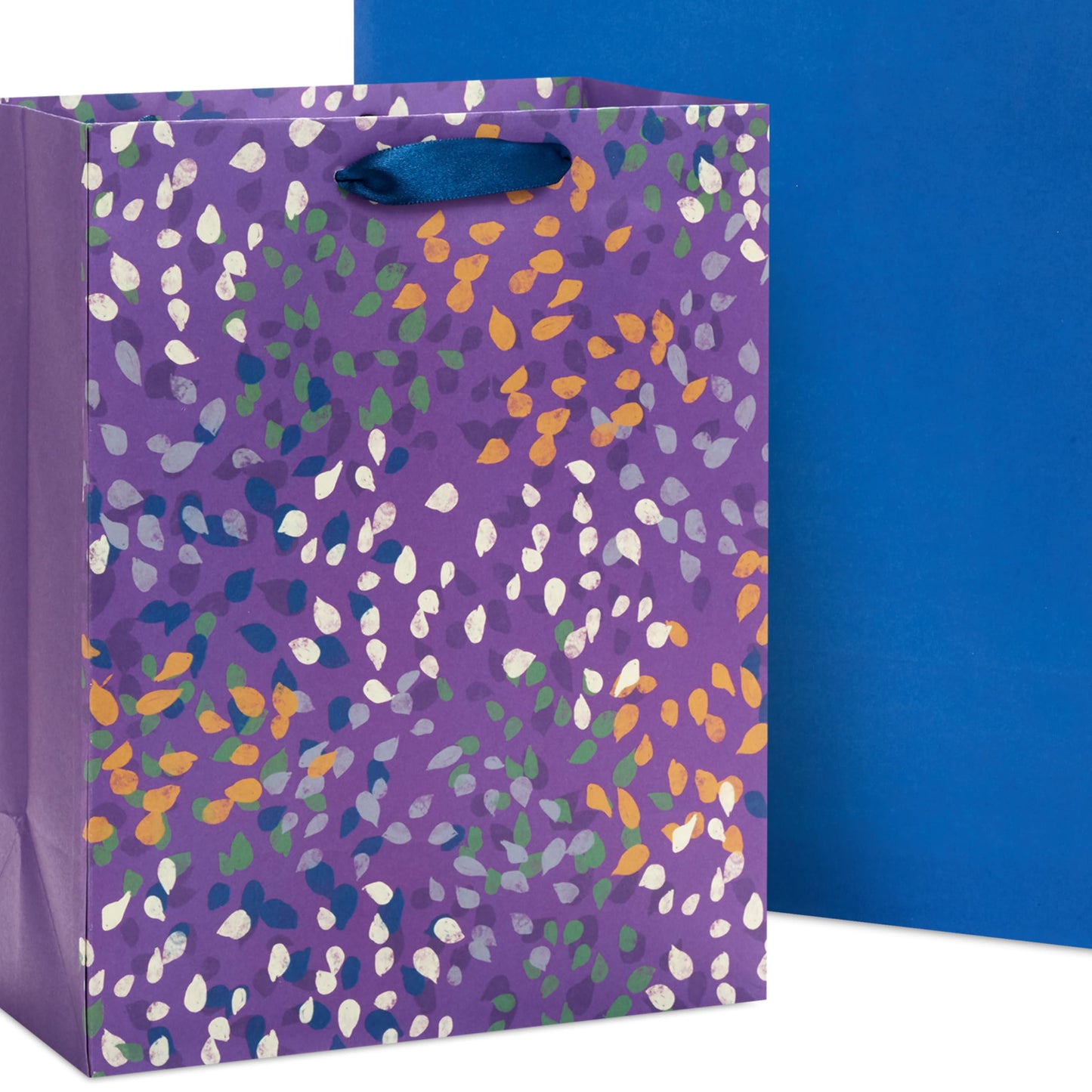 Hallmark Solid Gift Bag Assortment (8 Bags: 4 Medium 9", 4 Large 13") Blue, Green, Orange, Cheers, Stripes