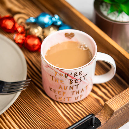 Hendson Aunt Gifts from Niece, Nephew - You're The Best Aunt Keep That S Up - Funny Present for Auntie - BAE Best Auntie Ever Gifts for Birthday - Great Favorite Aunty Mug, Ceramic Coffee Cup