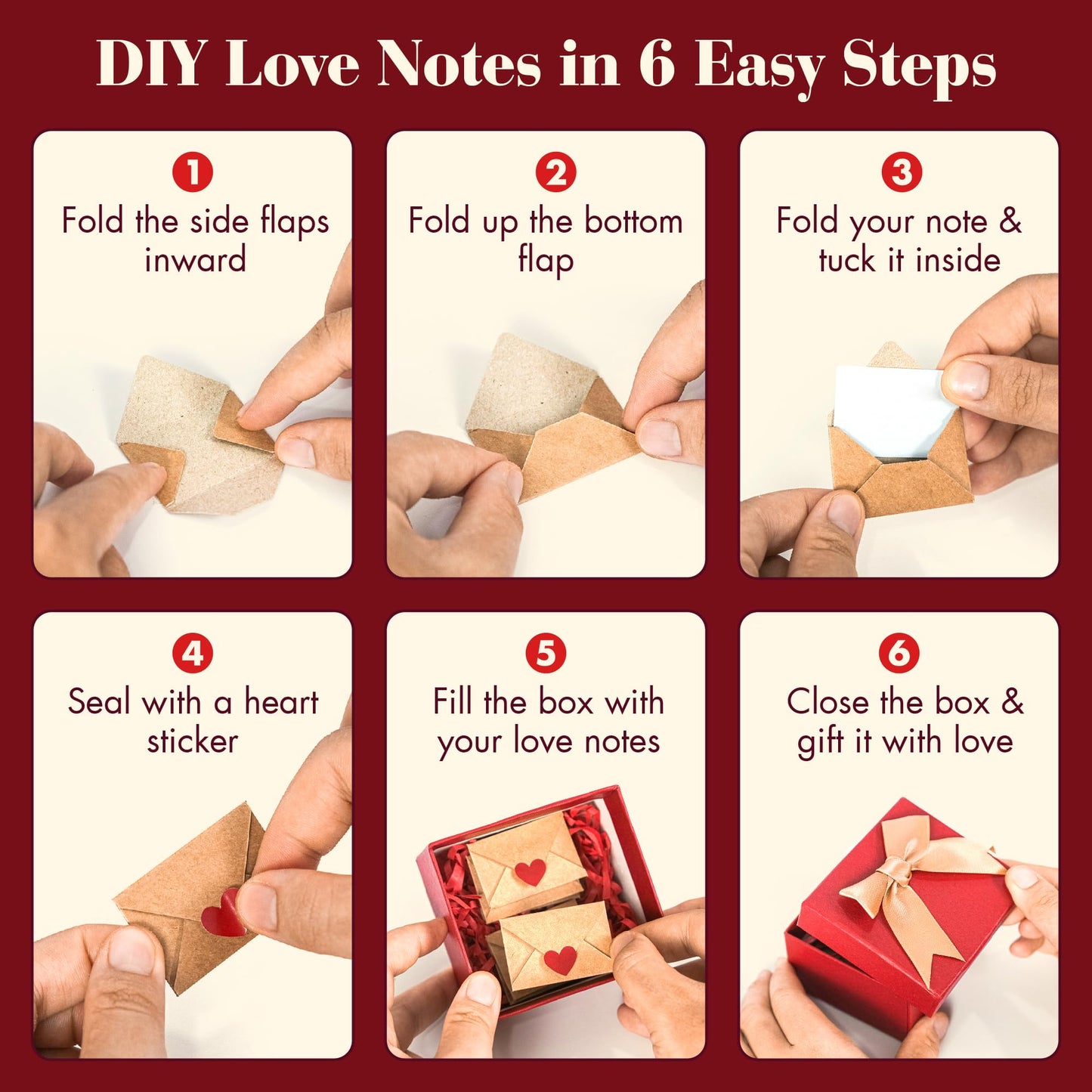 STOFINITY 60 Mini Love Notes With Envelopes - Personalized Valentines Day Gifts For Him, Her, Girlfriend - DIY Valentines Gift For Husband, Wife, Men, Women - Birthday Gifts for Boyfriend, Anniversary