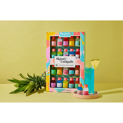 Thoughtfully Cocktails, Mix and Match Skinny Cocktail Mixers in Glass Bottles, Vegan and Vegetarian, Combine Two Bottles for a Delicious Sugar-Free Cocktail Mixer, Pack of 20 (Contains NO Alcohol)