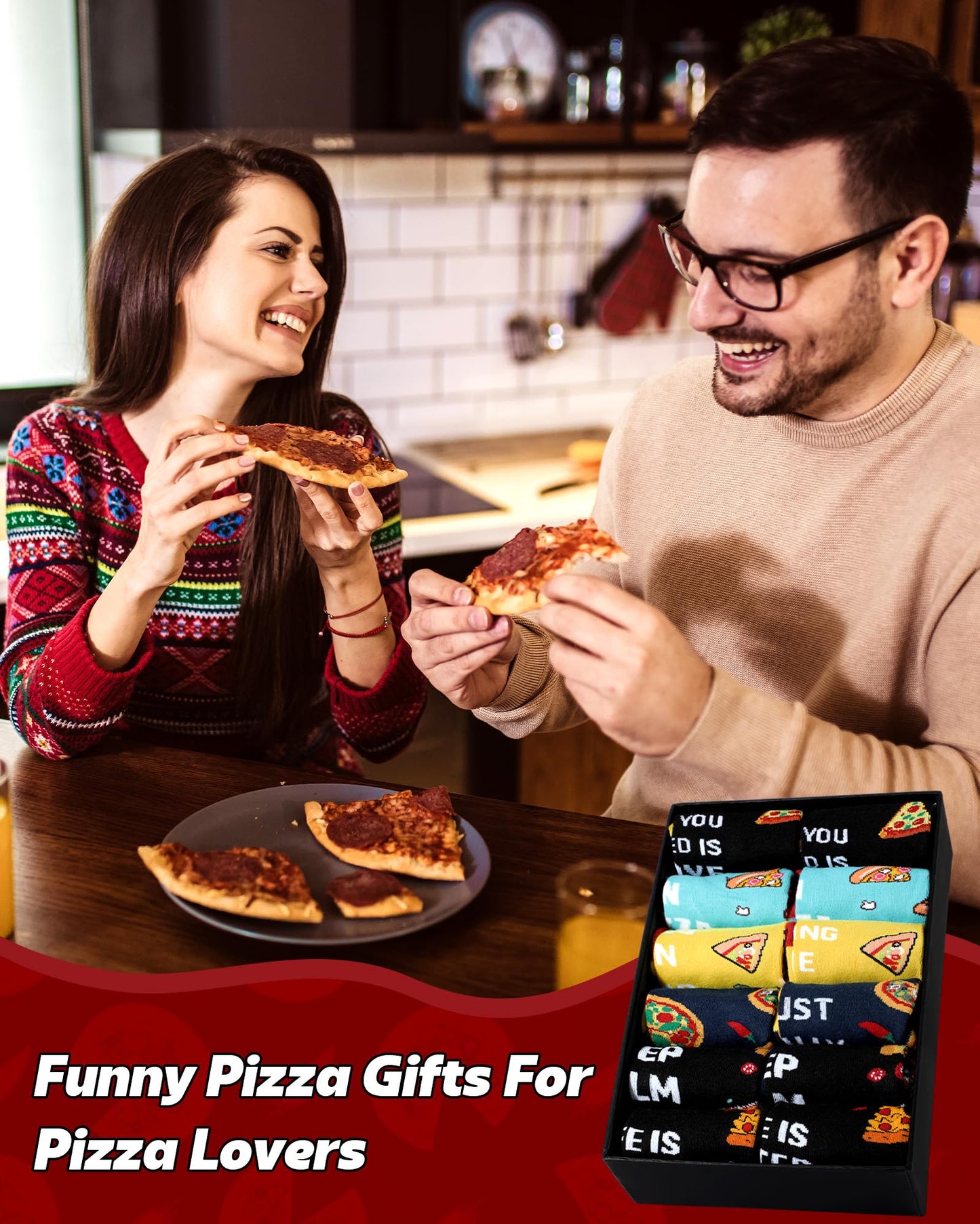 Haysandy 6 Pairs Funny Food Socks for Men Novelty Snack Lover Gift Crazy Design Socks for Pepper Bacon Hot Dogs Burger Pizza