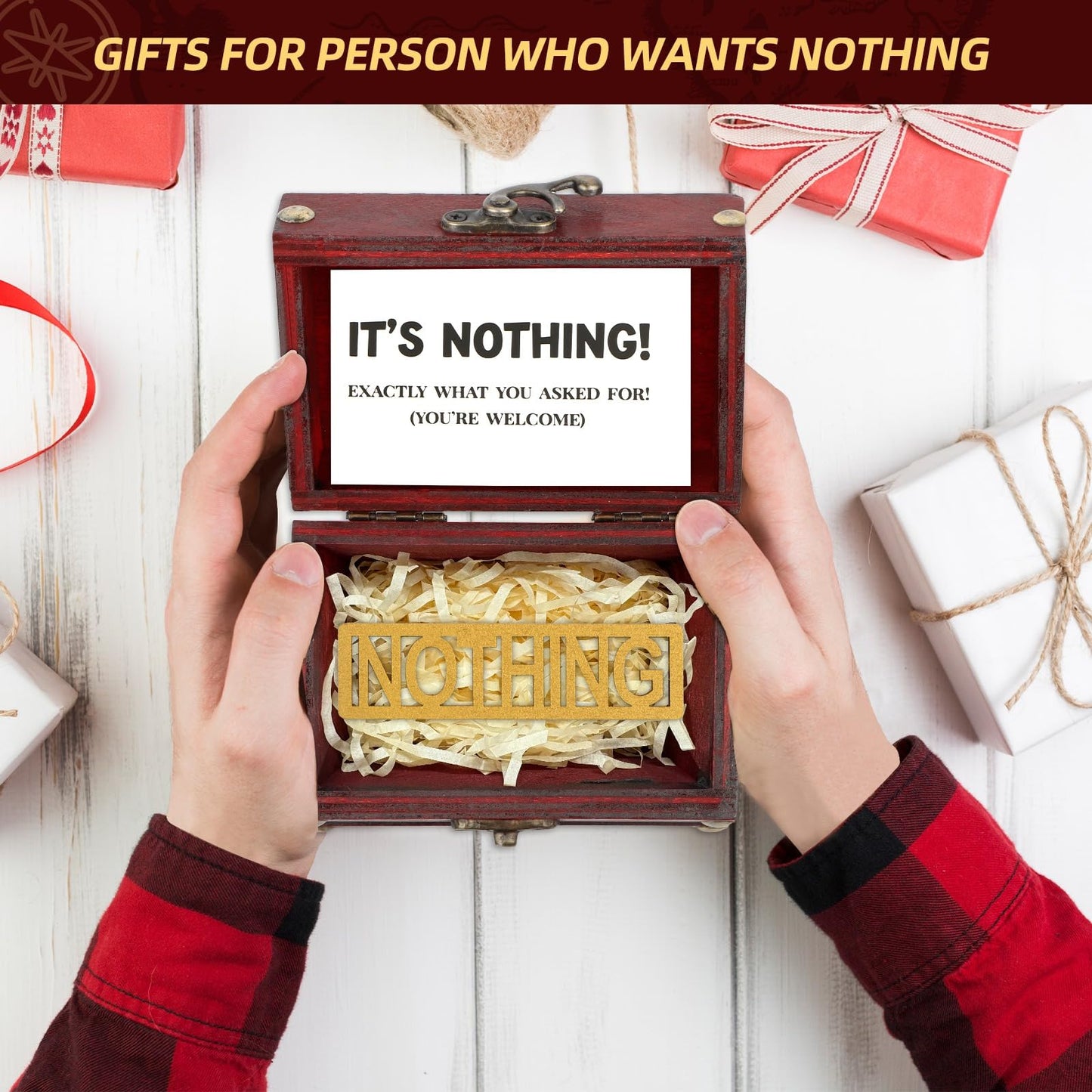 Giftota The Gift of Nothing - Gag Gifts for Person Who Wants Nothing & Who Has Everything Great for White Elephant Funny Birthday Christmas Idea Joke Gifts for Women Men