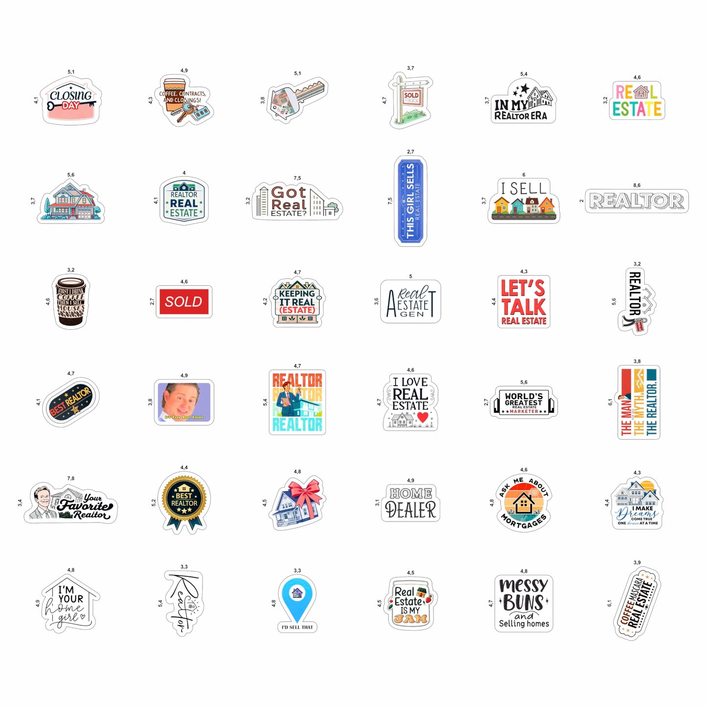 100Pcs Realtor Stickers for Laptop & Water Bottles, Real Estate Stickers - Real Estate Agent Gifts - Realtor Party Supplies - Gift for Women & Men
