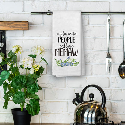Memaw Gifts Kitchen Towels - Grandma Gifts from Grandkids Dish Towels, Rustic Grandma Mothers Day Birthday Decorative Absorbent Dishcloths Hand Towel for Kitchen Decor 16x24 Inches