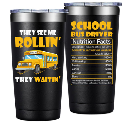 Grifarny Bus Driver Appreciation Gifts - Buses Drivers Gifts for Men, Women - Buses Drivers Christmas Gift - School Bus Driver Tumbler Cup 20 oz