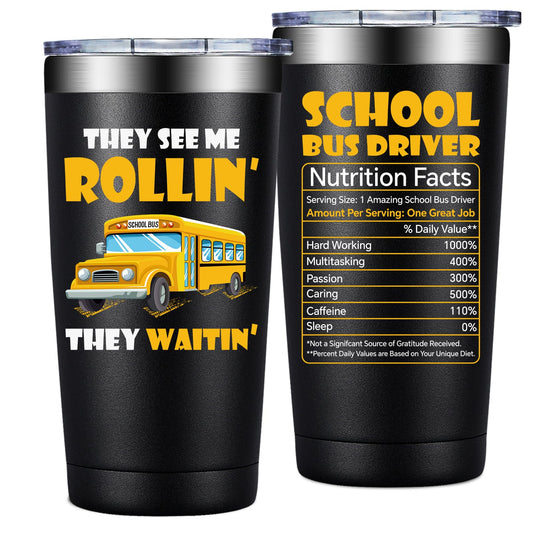 Grifarny Bus Driver Appreciation Gifts - Buses Drivers Gifts for Men, Women - Buses Drivers Christmas Gift - School Bus Driver Tumbler Cup 20 oz