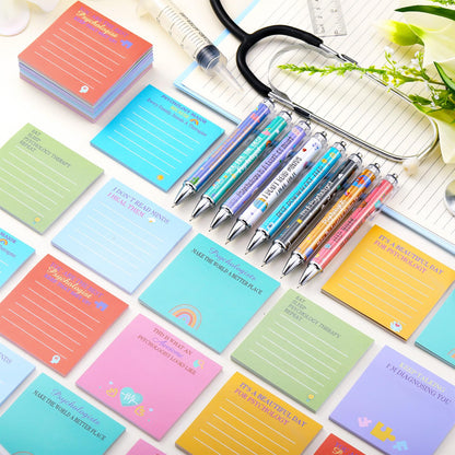 AmazingSpark 24 Sets Psychologist Gifts Include Ballpoint Pens and Sticky Notes for School Psychologist Mental Health Therapist Counselors Psychology Student Birthday Gift