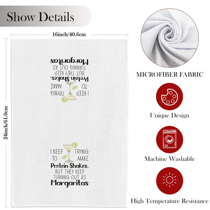 Funny Margarita Gifts Kitchen Towels, Funny Dish Tea Bar Towels for Kitchen Home Bar, Margarita Decor, 16x24 Inches