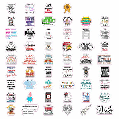 BulbaCraft 100 Pcs Funny Medical Assistant Stickers, Medical Assistant Gifts for Women & Men, Gifts for Women & Men
