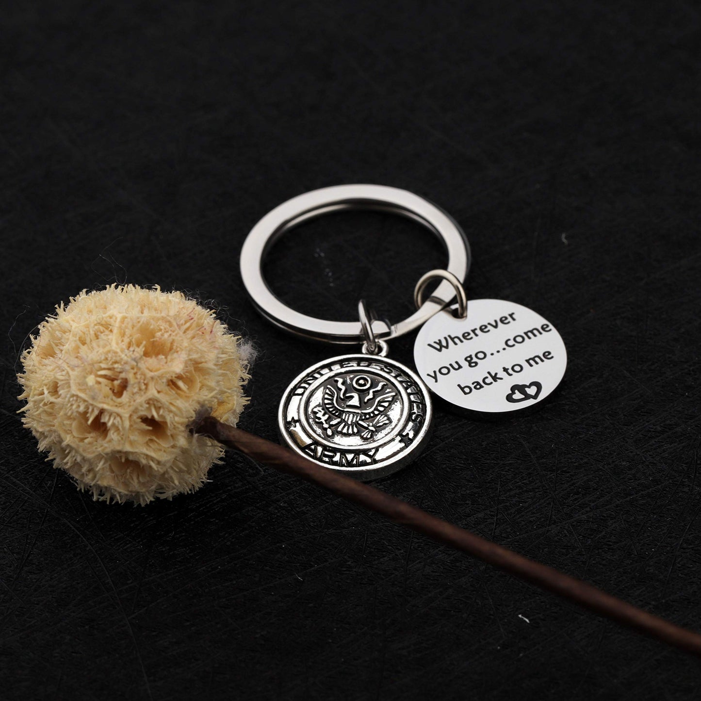 AKTAP Wherever You Go Come Back to Me Graduation Gift Dad Husband Gift Key Ring Deploying Partner Boyfriend Girlfriend