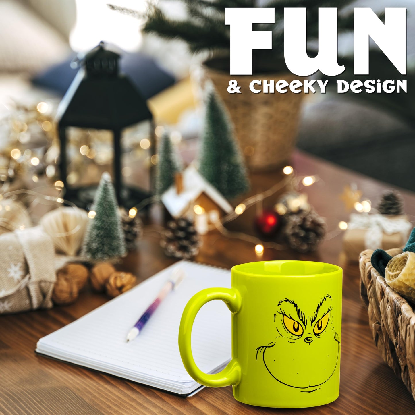 The Grinch Mug and Socks Gift Set for Women Men Teenagers Ceramic Cup for Coffee Tea Novelty Holiday Christmas Gifts Secret Santa